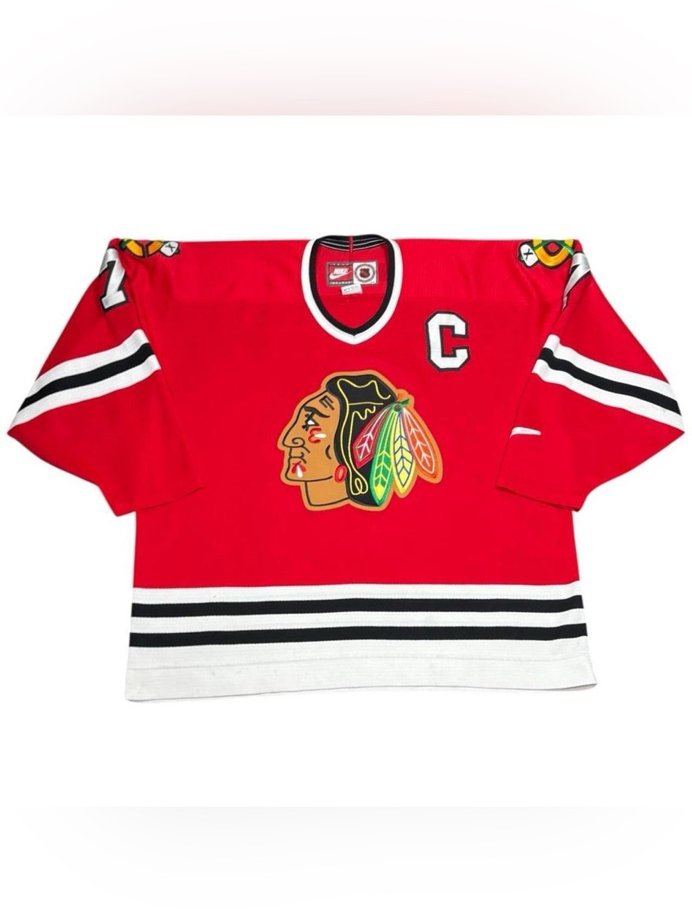 Vintage Chris Chelios Chicago Blackhawks Nike NHL Hockey Jersey Red